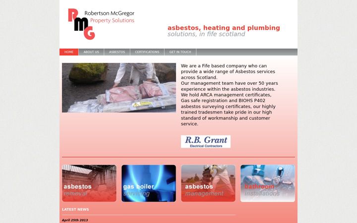 Screenshot of asbestosfife.co.uk