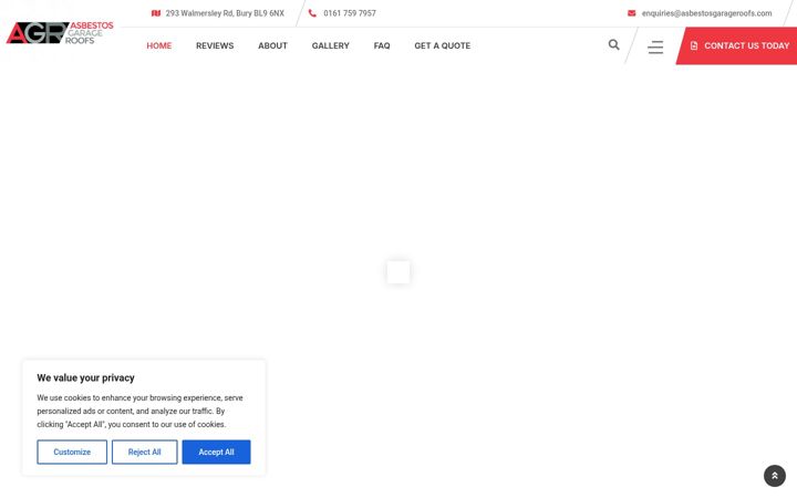 Screenshot of asbestosgarageroofs.com