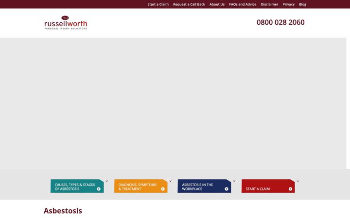 Ekrānuzņēmums no asbestosis-claims.co.uk