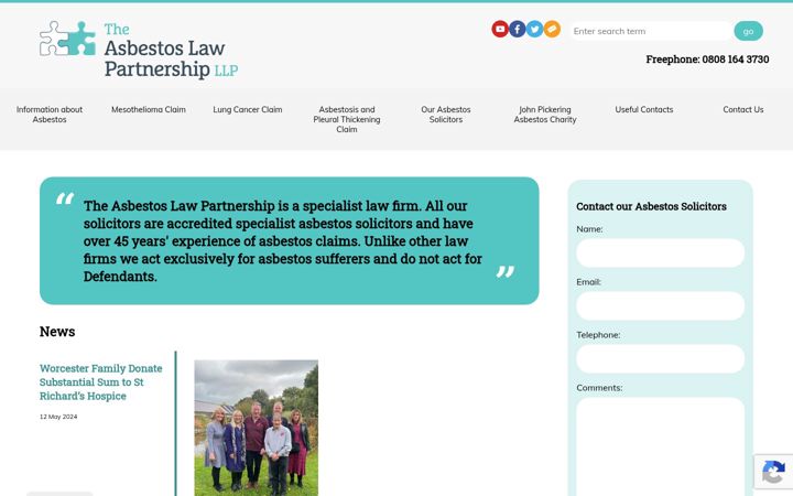 Screenshot of asbestoslawpartnership.co.uk
