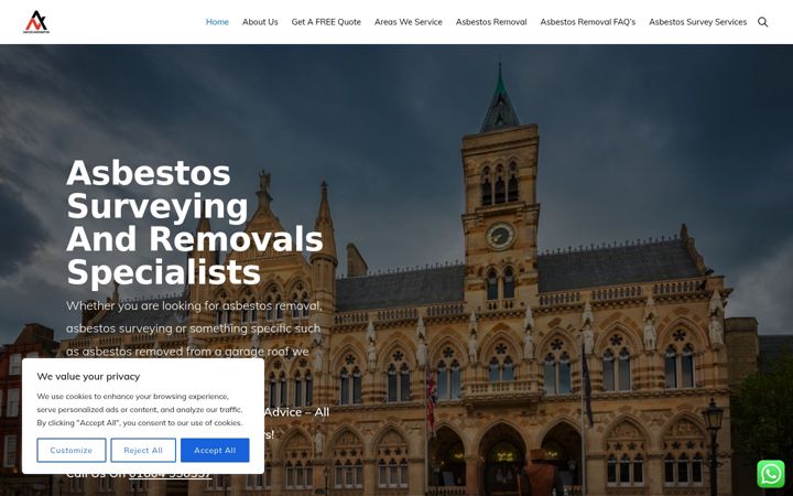 Ekrānuzņēmums no asbestosnorthampton.co.uk