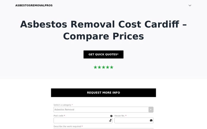 Screenshot of asbestosremovalpros.co.uk