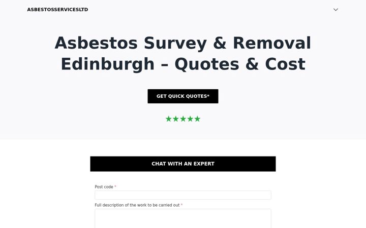 Screenshot of asbestosservicesltd.co.uk