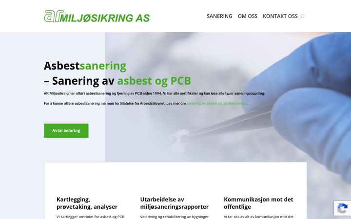 Screenshot of asbestsanering-oslo.no