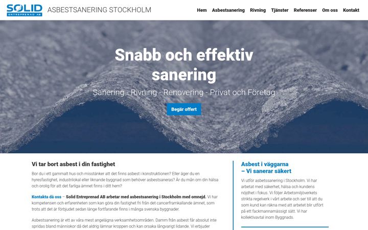 Screenshot of asbestsaneringstockholm.nu