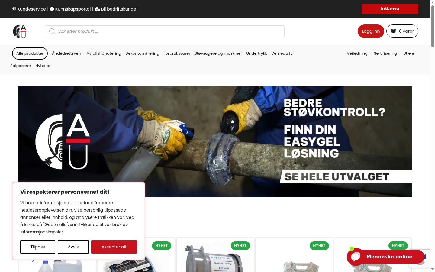 Ekrānuzņēmums ar piekrišanas baneri, kas tika rādīts pirms jebkādas mijiedarbības