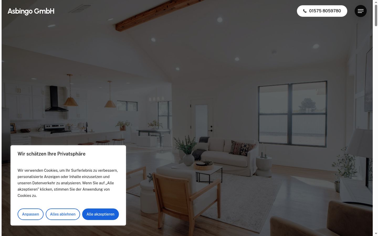 Capture d'écran de la bannière de consentement affichée avant toute interaction