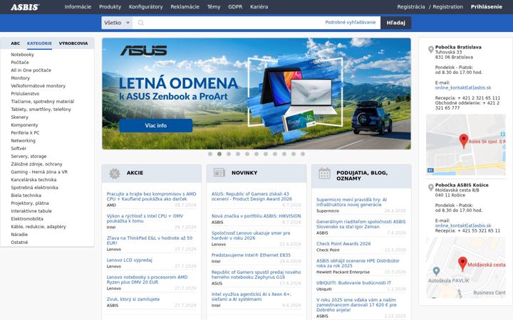 Screenshot of asbis.sk
