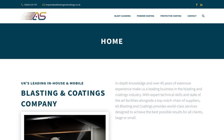 Skjámynd af asblastingandcoatings.co.uk