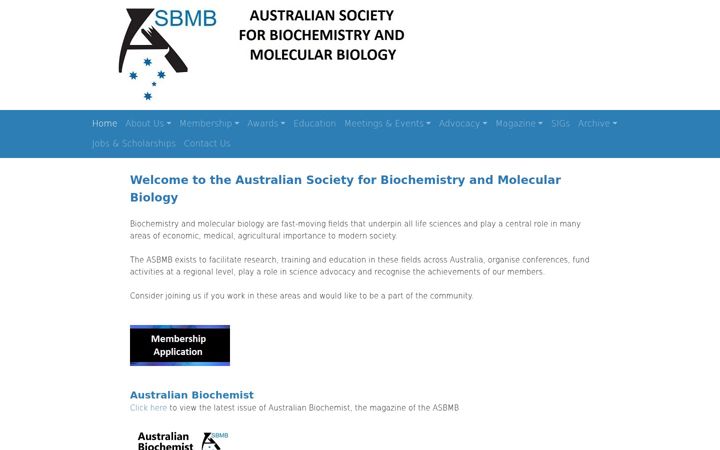 Screenshot of asbmb.org.au