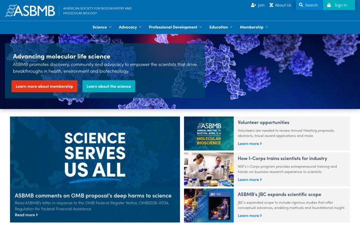 Screenshot of asbmb.org
