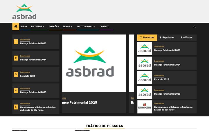 Screenshot of asbrad.org.br