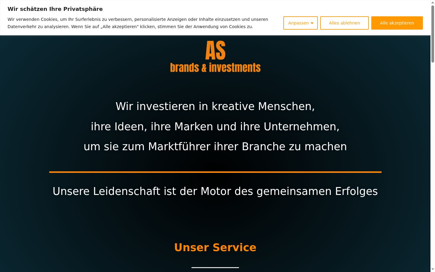 Screenshot of the consent banner shown before any interaction