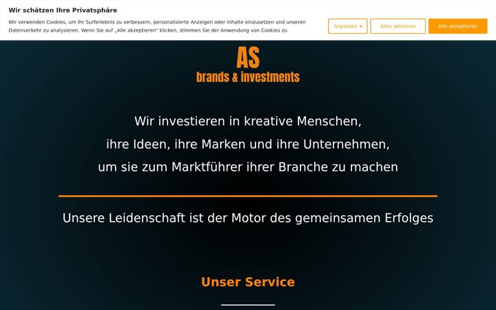 Screenshot of asbrandsinvestments.com