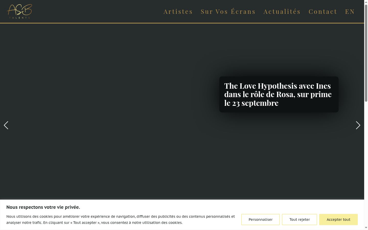 Screenshot of the consent banner shown before any interaction