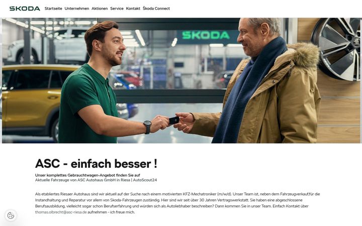 Екранна снимка на asc-autohaus-riesa.skoda-auto.de