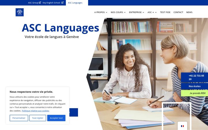 Screenshot of asc-languages.ch