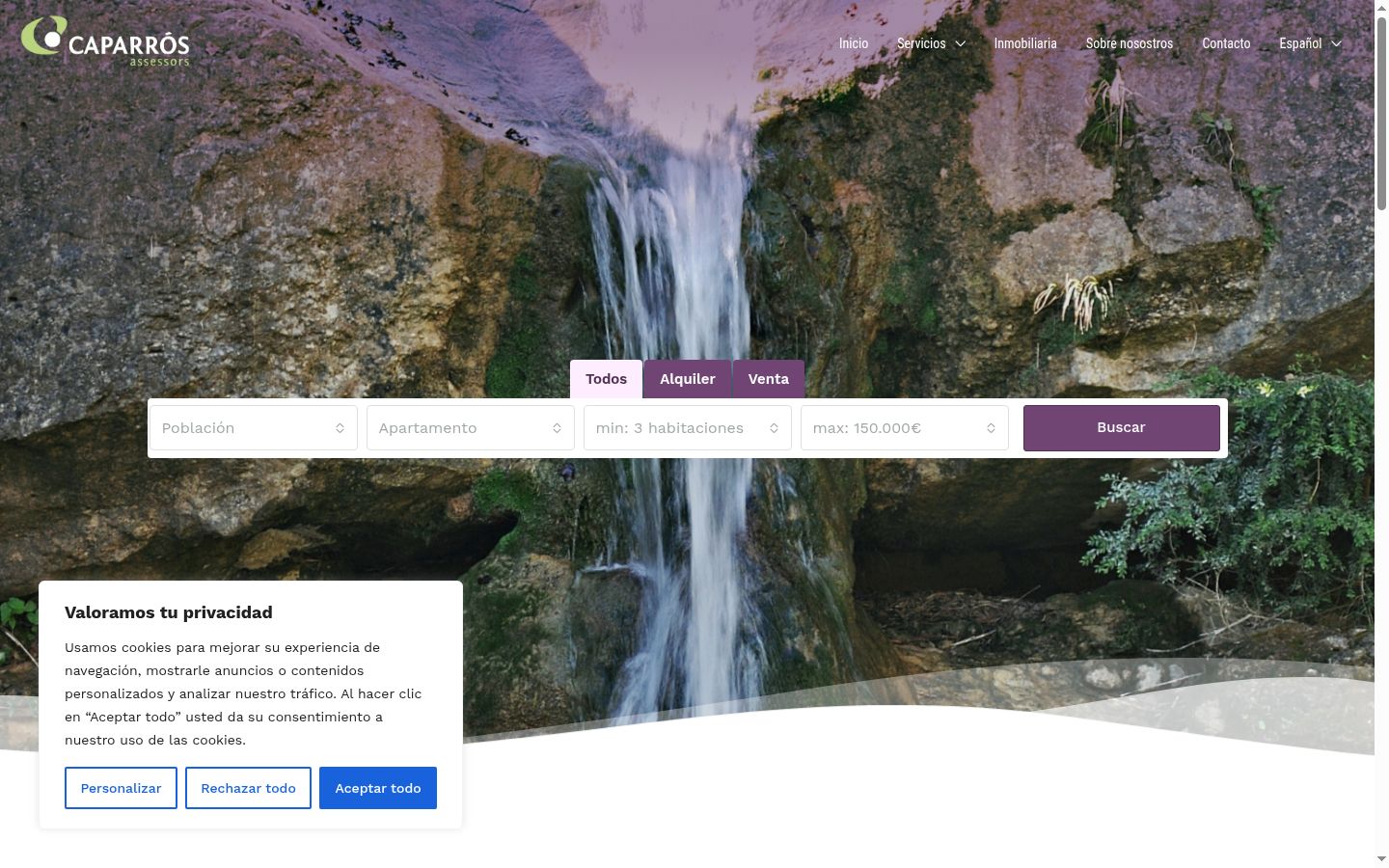 Screenshot of the consent banner shown before any interaction