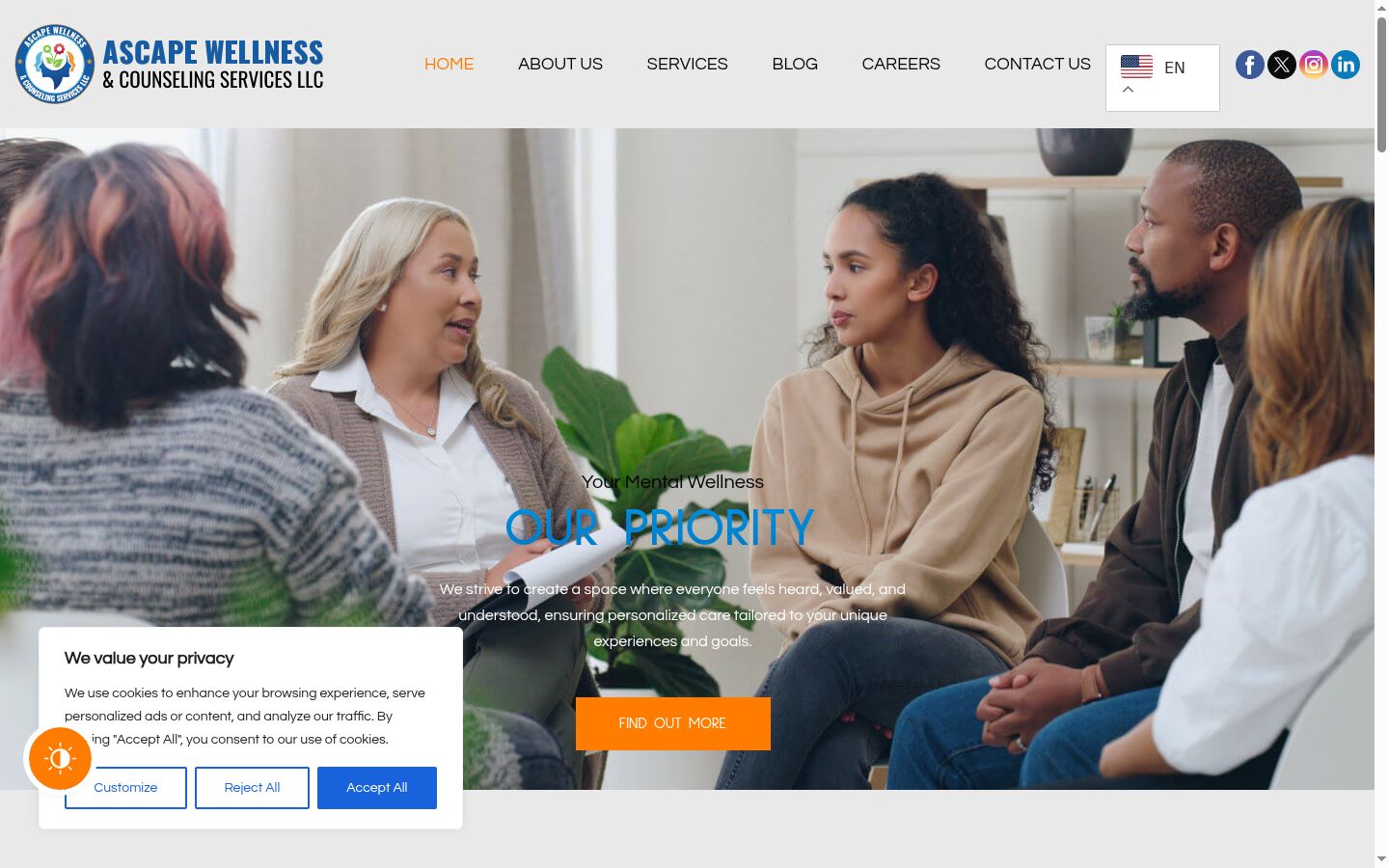 Screenshot of the consent banner shown before any interaction