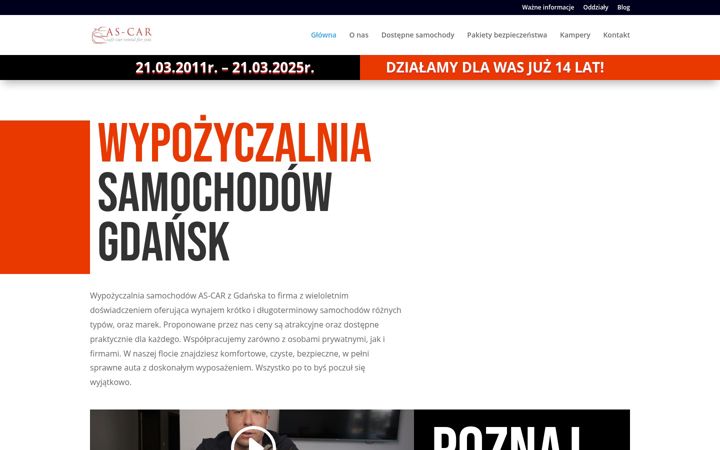 Screenshot stránky ascar-rent.pl
