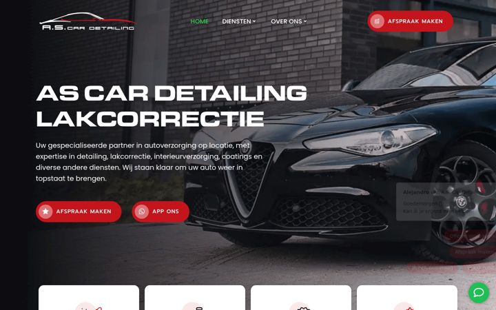 Screenshot stránky ascardetailing.nl