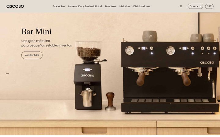 Screenshot van ascaso.com