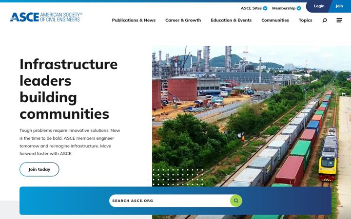 Screenshot of asce.org
