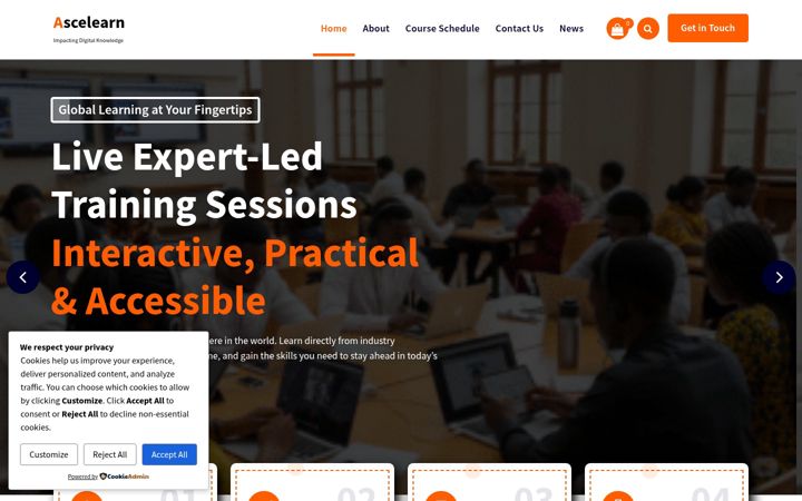 Screenshot of ascelearn.com