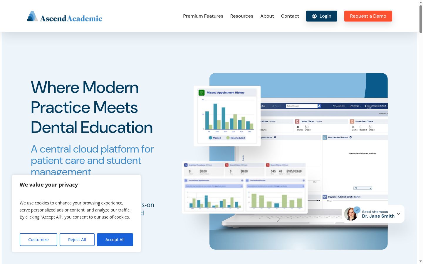 Screenshot of the consent banner shown before any interaction