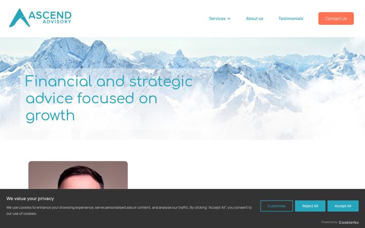 Snímek obrazovky ascendadvisory.co.uk