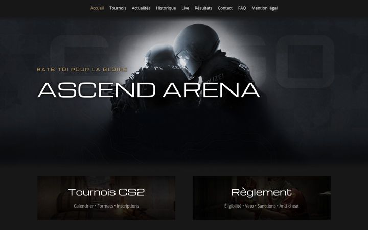 Screenshot of ascendarena.fr