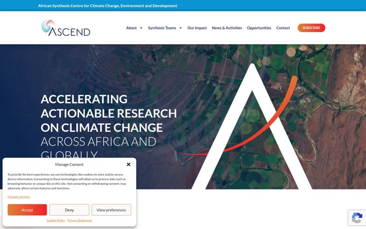 Screenshot of ascendclimate.org