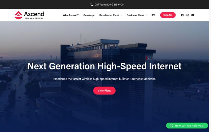 Ekrānuzņēmums no ascendcommunications.ca