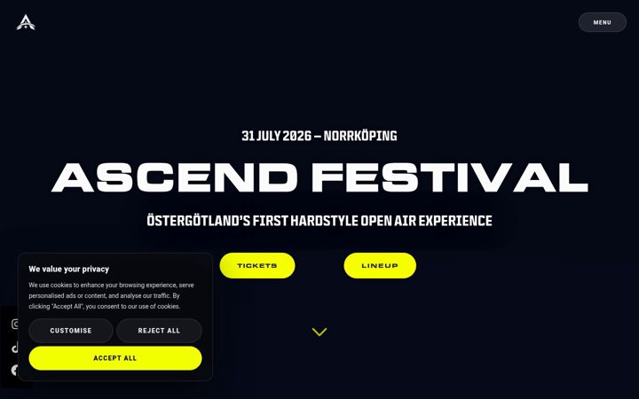 Screenshot of ascendfestival.se