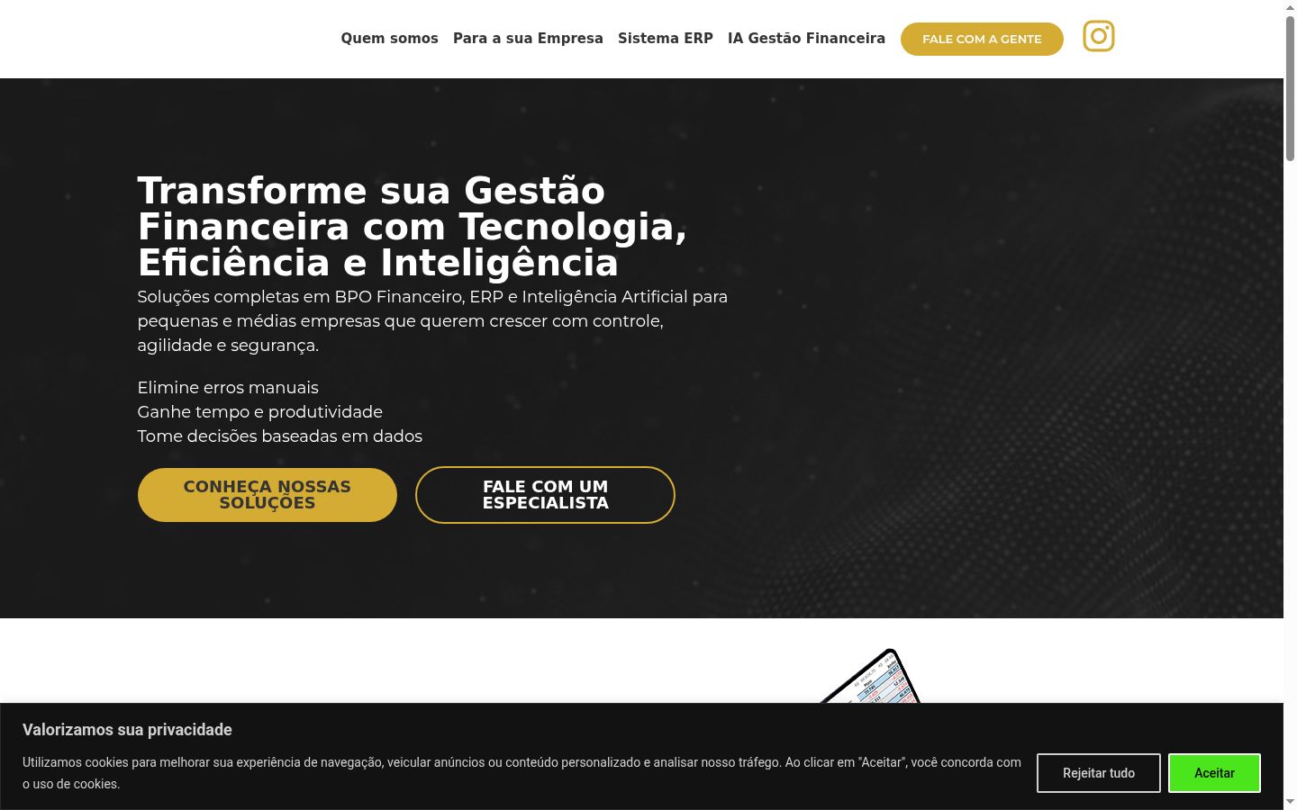 Screenshot of the consent banner shown before any interaction