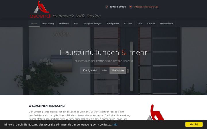 Screenshot of ascendi-tueren.de