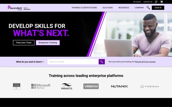 Screenshot of ascendientlearning.com