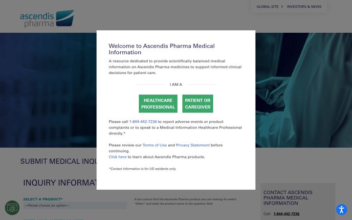 Screenshot of ascendispharmamedinfo.us