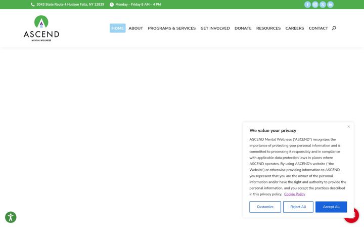 Screenshot of ascendmw.org