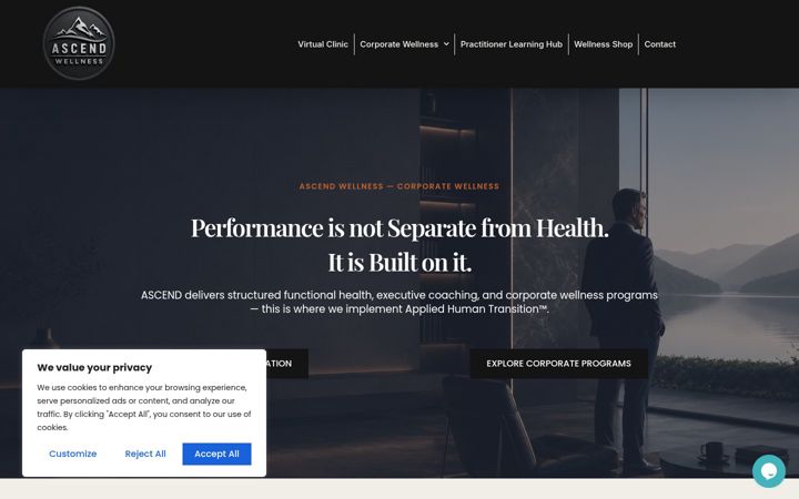 Screenshot of ascendnow.ca