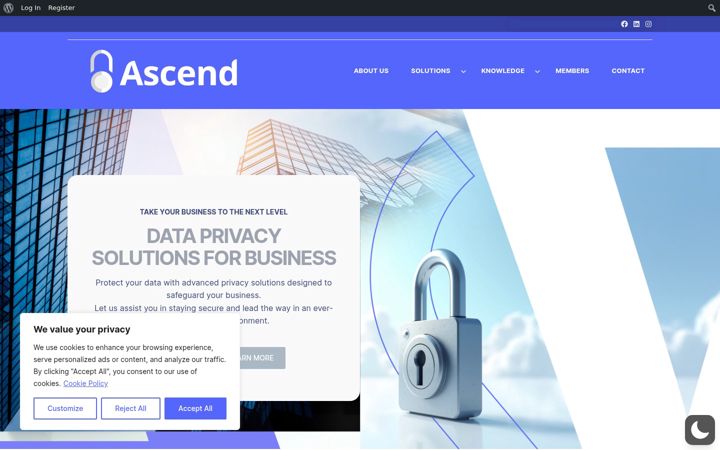 Skjámynd af ascendprivacy.ca