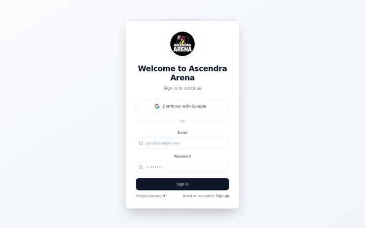 Screenshot of ascendragame.com