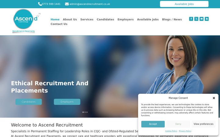 Skjámynd af ascendrecruitment.co.uk