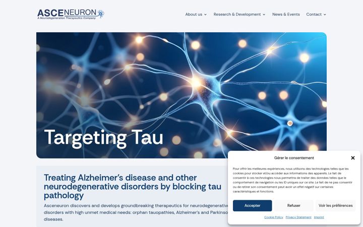 Screenshot of asceneuron.com
