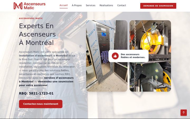 Screenshot of ascenseursmatic.com