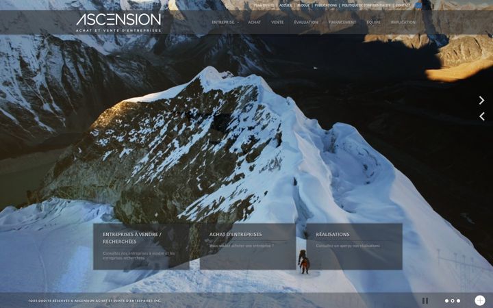 Screenshot of ascension-entreprise.ca