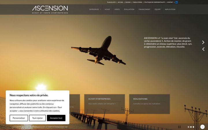 Screenshot of ascension-entreprise.com