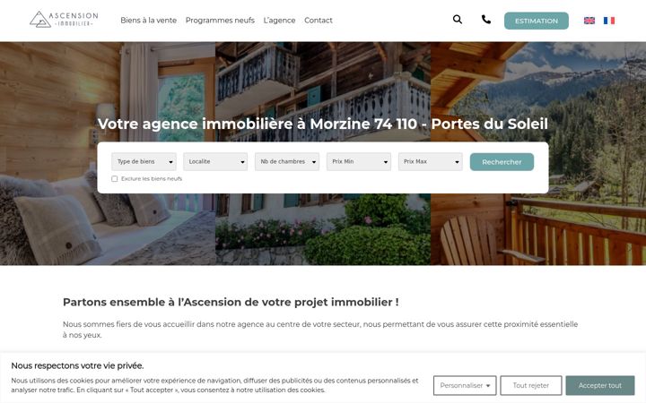 Captura de ecrã de ascension-immo.com