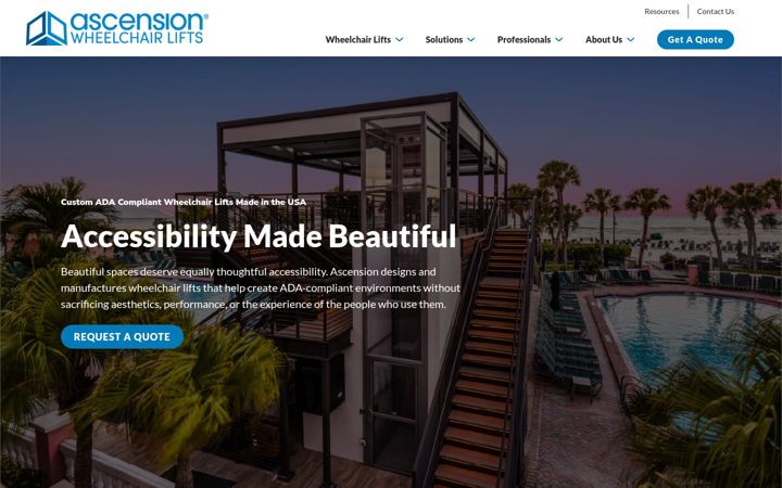 Screenshot of ascension-lift.com