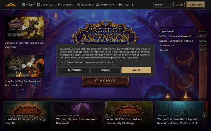 Screenshot of ascension.gg